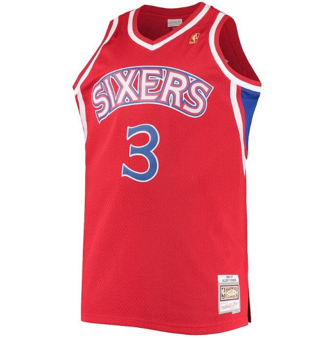 Mitchell & Ness NBA Men's Philadelphia 76ers Allen Iverson 1996-97 Hardwood Classics Swingman Home Jersey