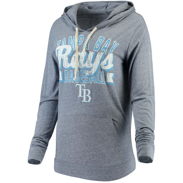 5th & Ocean MLB Women's Tampa Bay Rays Jersey Tri-blend Pullover Hoodie