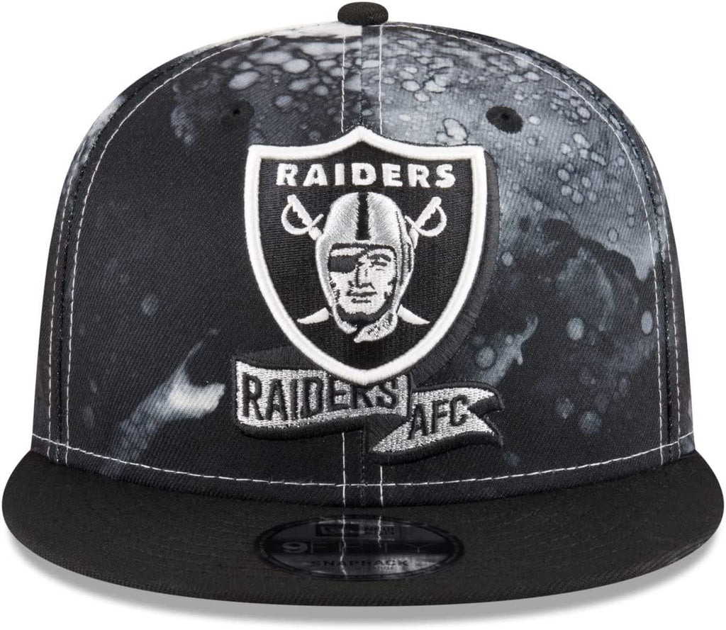 New Era NFL Men's Las Vegas Raiders 2022 Sideline 9FIFTY Ink Dye Snapback Hat Black OSFM