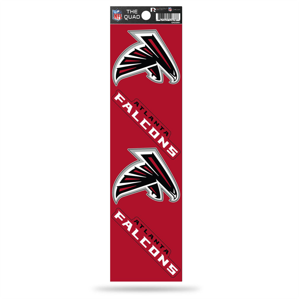 Rico NFL Atlanta Falcons The Quad 4 Pack Auto Decal Car Sticker Set QAD