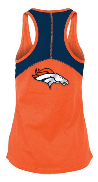 Women's Denver Broncos 5th & Ocean by New Era Orange/White Sequin Baby  Jersey Tank Top