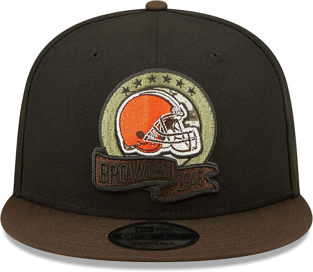 New Era NFL Men's Cleveland Browns 2022 Salute To Service 9FIFTY Snapback Hat Black/Green OSFA
