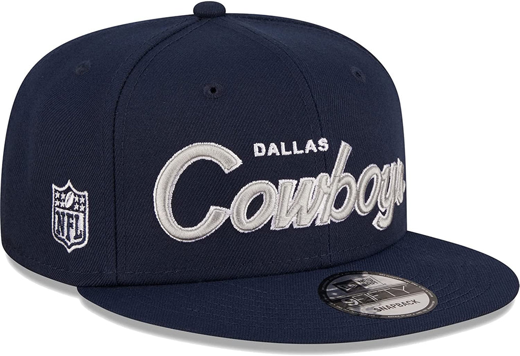 New Era NFL Men's Dallas Cowboys Script 9FIFTY Snapback Hat Navy OSFM