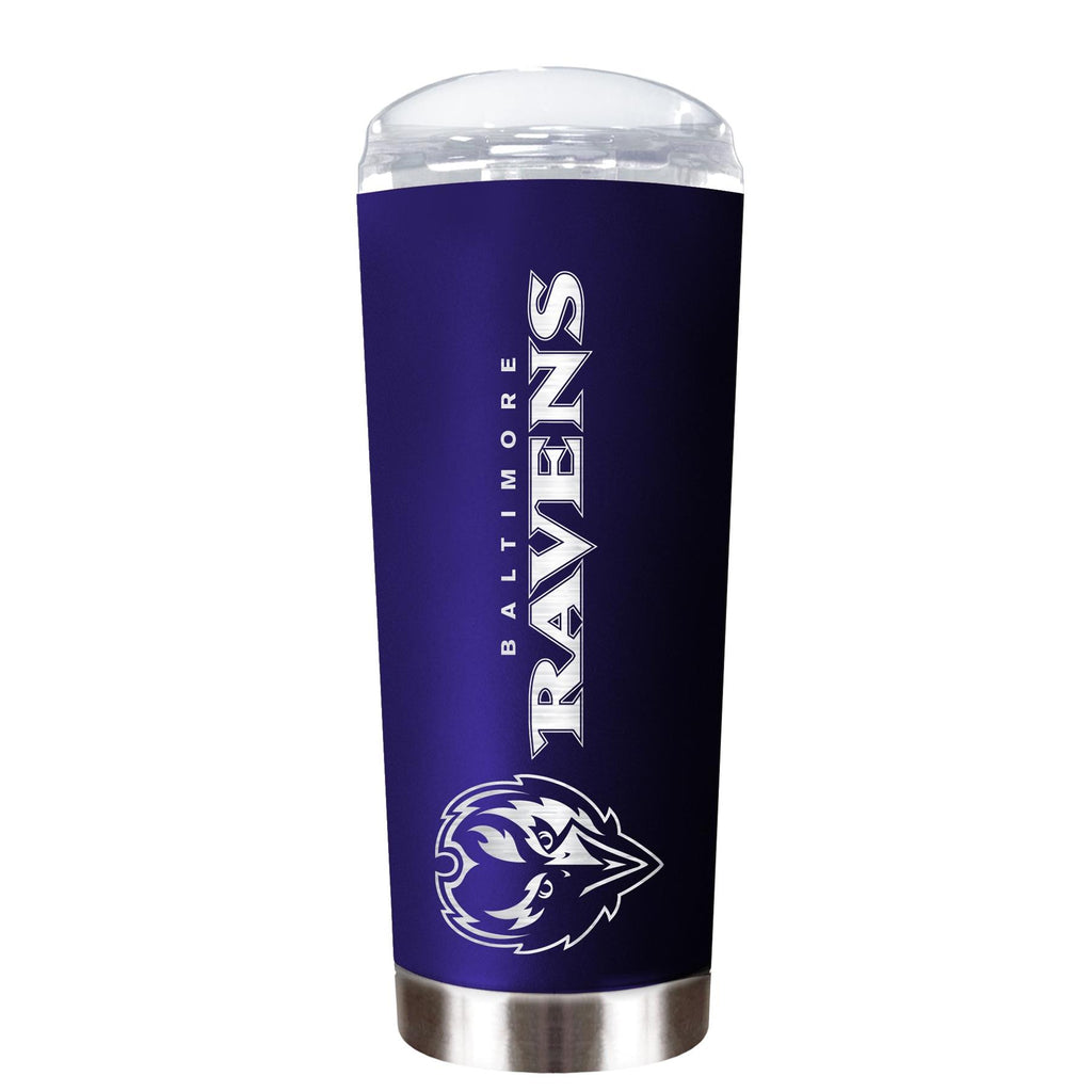 Great American Products NFL Baltimore Ravens Powder Coated ROADIE Travel Tumbler 18oz Purple