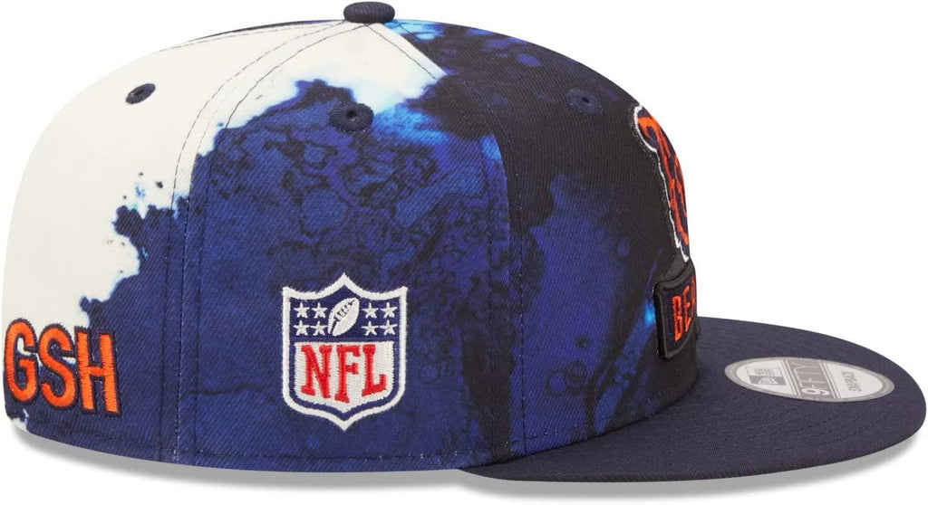 New Era NFL Men's Chicago Bears 2022 Sideline 9FIFTY Ink Dye Snapback Hat Navy OSFM