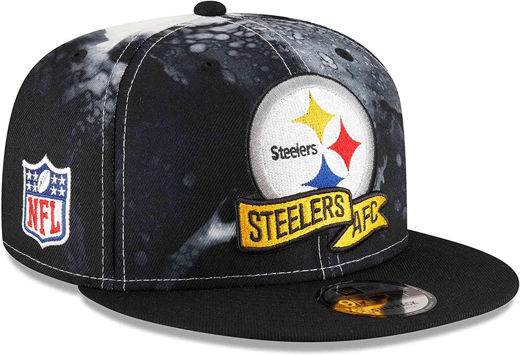 New Era NFL Men's Pittsburgh Steelers Ink 9FIFTY Adjustable Snapback Hat Black OSFM