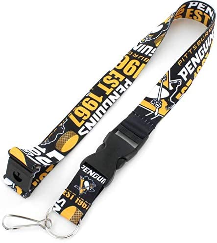 Aminco NHL Pittsburgh Penguins Dynamic Lanyard Keychain Badge Holder