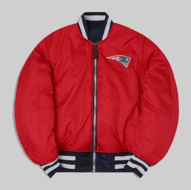 New Era NFL Men's New England Patriots Reversible Alpha Industries MA-1 Bomber Jacket