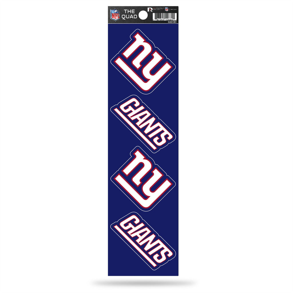 Rico NFL New York Giants The Quad 4 Pack Auto Decal Car Sticker Set QAD