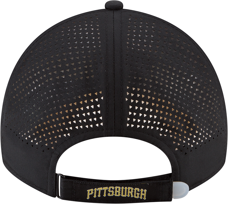 New Era MLB Men's Pittsburgh Pirates Perforated Slick 9TWENTY Adjustable Hat Black OSFA
