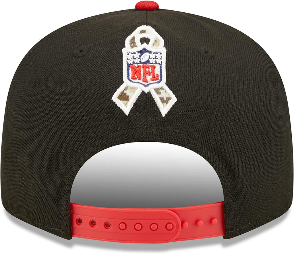 New Era NFL Men's San Francisco 49ers 2022 Salute To Service 9FIFTY Snapback Hat Black/Red OSFA