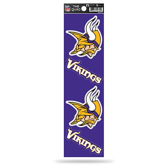 Rico NFL Minnesota Vikings The Quad 4 Pack Auto Decal Car Sticker Set QAD