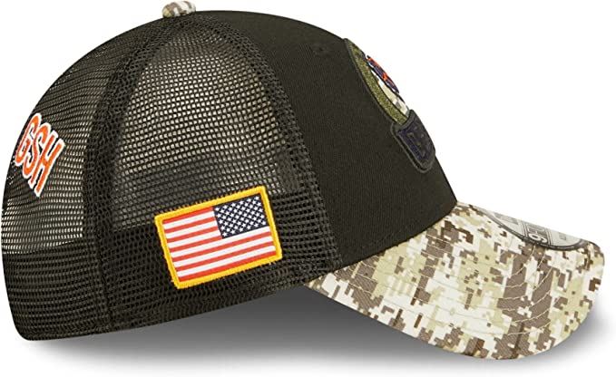 New Era NFL Men's Chicago Bears 2022 Salute To Service 9Forty Snapback Adjustable Hat Black/Digital Camo