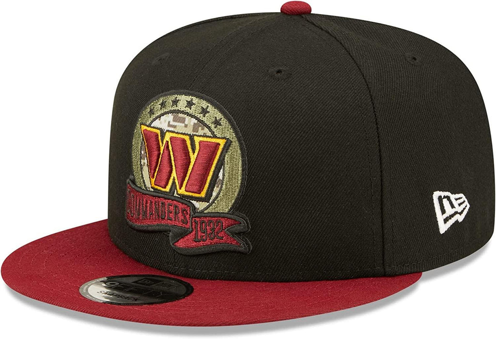 New Era NFL Men's Washington Commanders 2022 Salute To Service 9FIFTY Snapback Hat Black/Burgundy OSFA