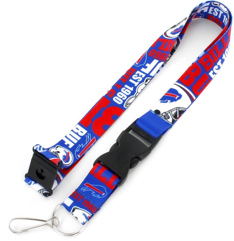Aminco NFL Buffalo Bills Dynamic Lanyard Keychain Badge Holder With Safety Clip