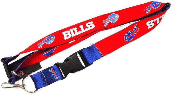 NFL Buffalo Bills Logo on Pink w/White Lettering 24 by 1 Lanyard Keychain