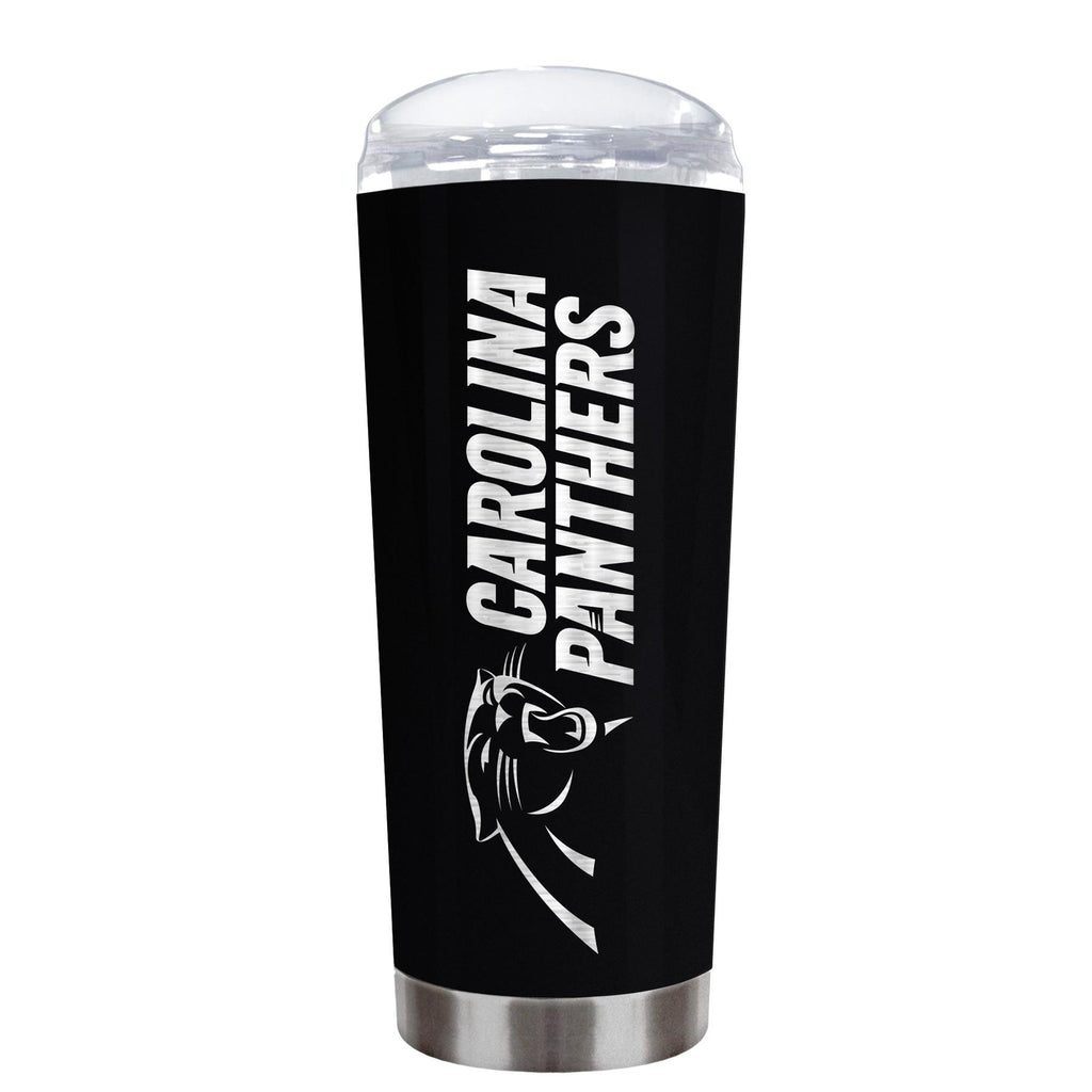 Great American Products NFL Carolina Panthers Powder Coated ROADIE Travel Tumbler 18oz Black