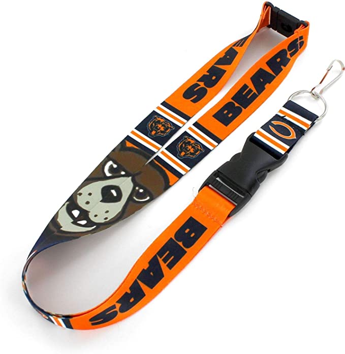 Aminco NFL Chicago Bears Mascot Lanyard Keychain Badge Holder