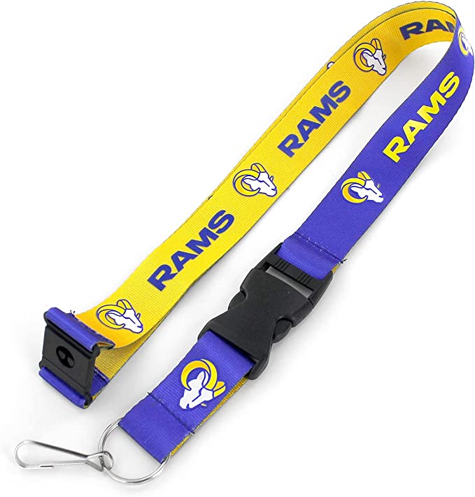 Aminco NFL Los Angeles Ram Reversible Lanyard Keychain Badge Holder