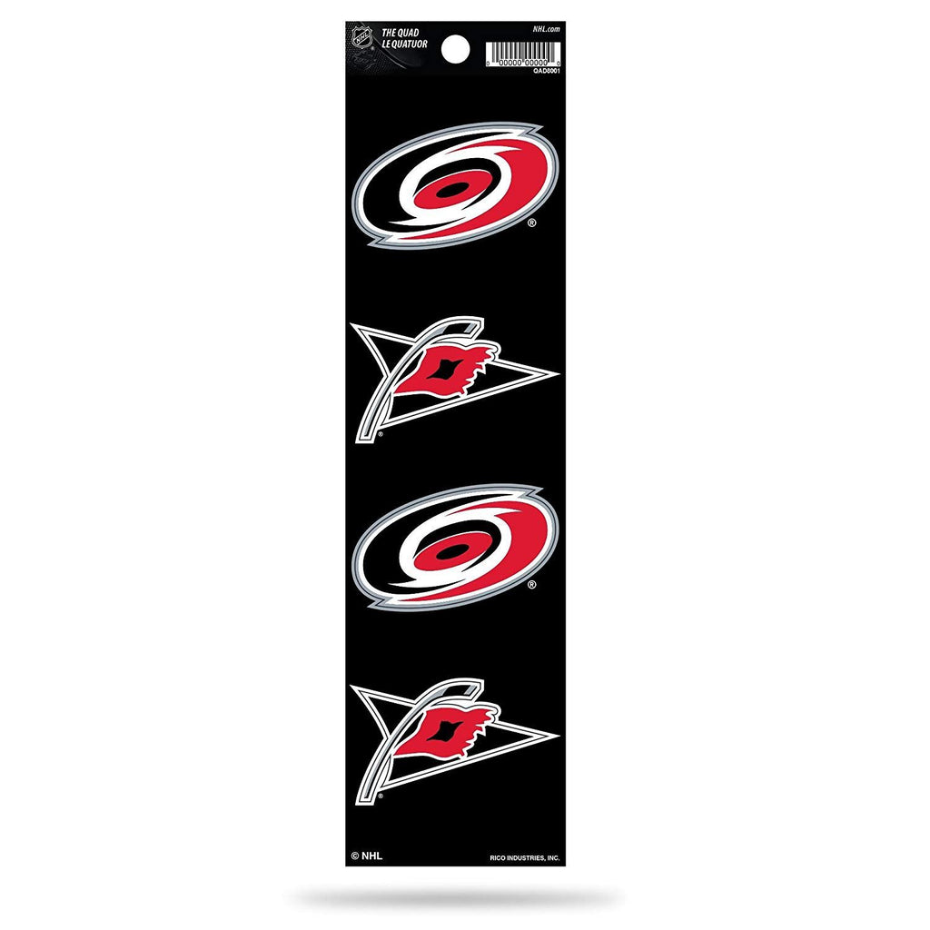 Rico NHL Carolina Hurricanes The Quad 4 Pack Auto Decal Car Sticker Set QAD