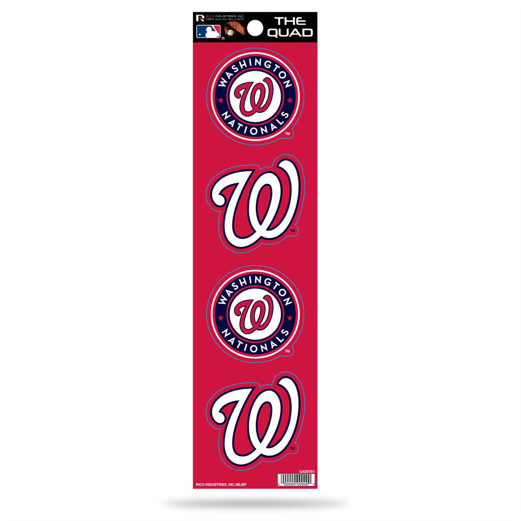 Rico MLB Washington Nationals The Quad 4 Pack Auto Decal Car Sticker Set QAD