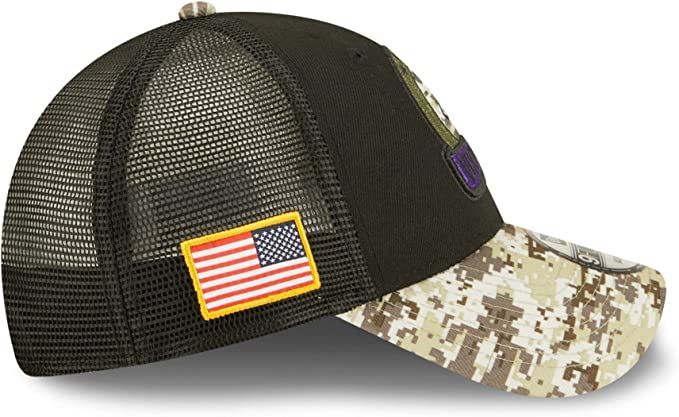 New Era NFL Men's Minnesota Vikings 2022 Salute To Service 9Forty Snapback Adjustable Hat Black/Digital Camo