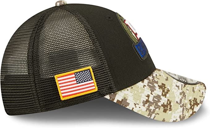 New Era NFL Men's New York Giants 2022 Salute To Service 9Forty Snapback Adjustable Hat Black/Digital Camo