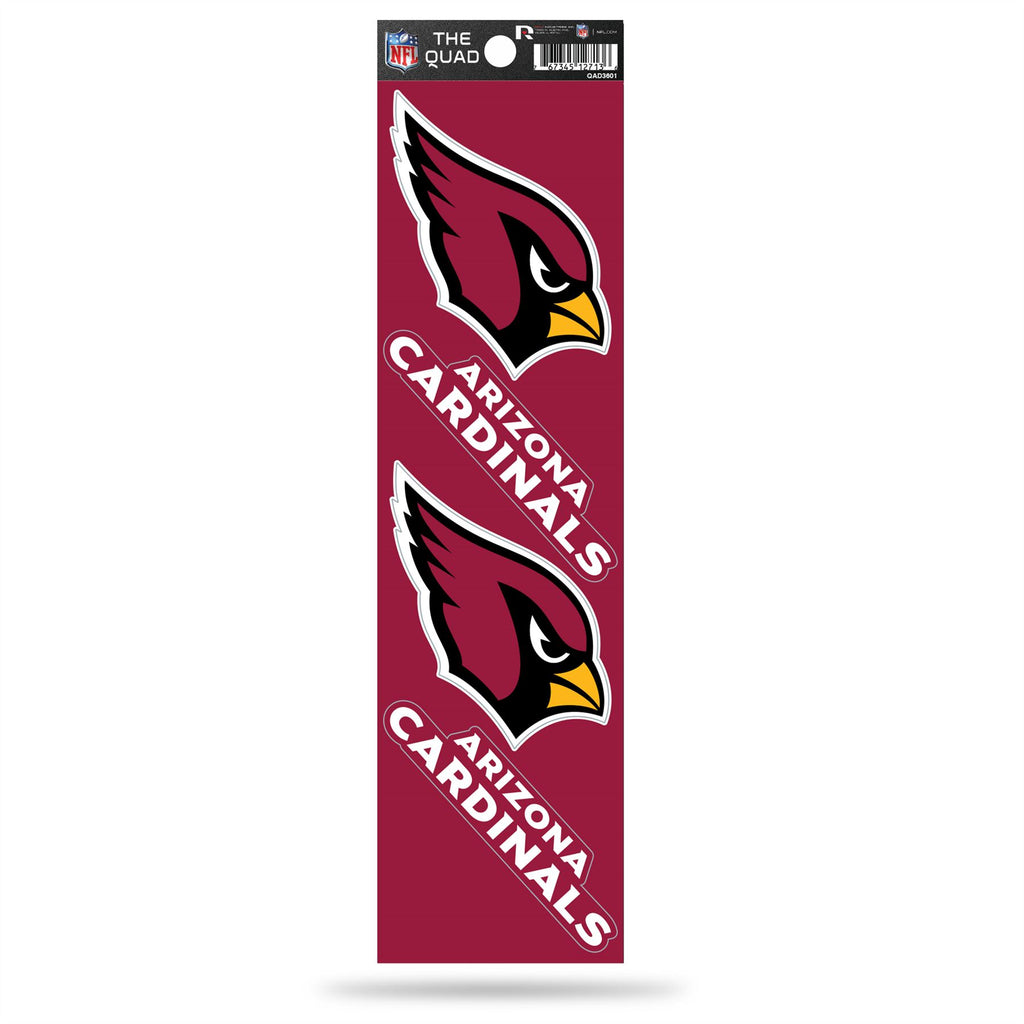 Rico NFL Arizona Cardinals The Quad 4 Pack Auto Decal Car Sticker Set QAD