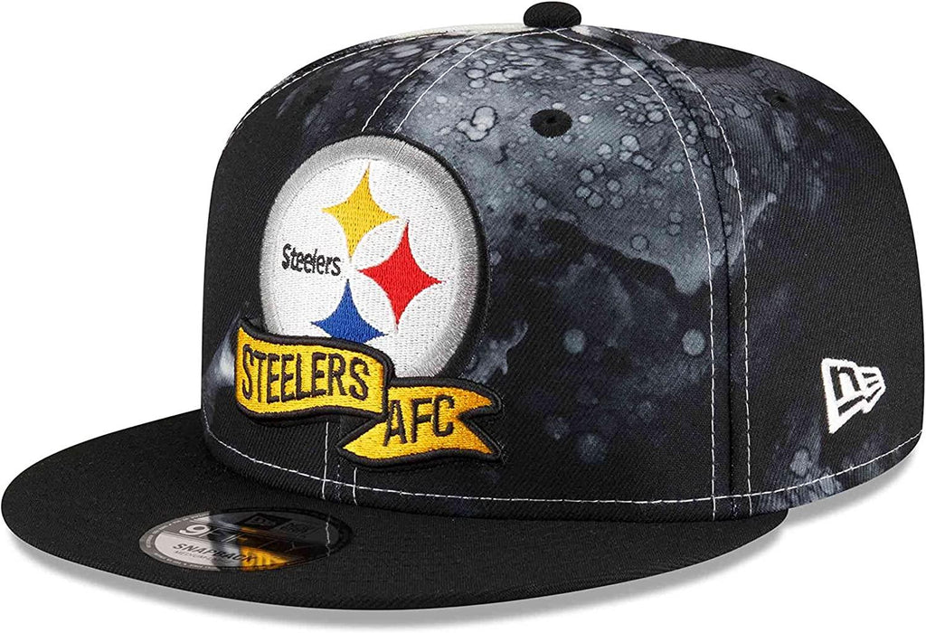 New Era NFL Men's Pittsburgh Steelers Ink 9FIFTY Adjustable Snapback Hat Black OSFM