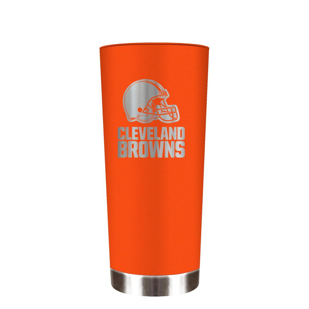 Great American Products NFL Cleveland Browns Powder Coated ONYX Travel Tumbler 18oz Orange