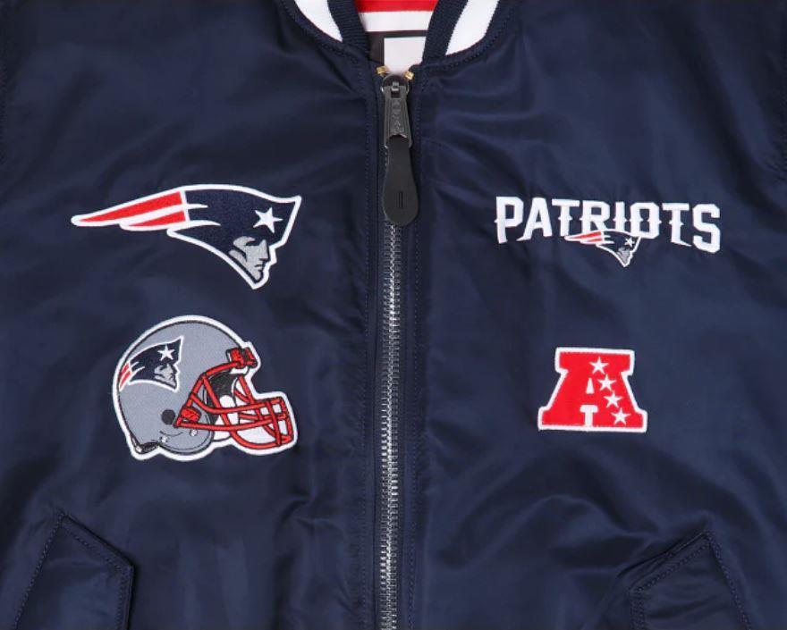 New Era NFL Men's New England Patriots Reversible Alpha Industries MA-1 Bomber Jacket