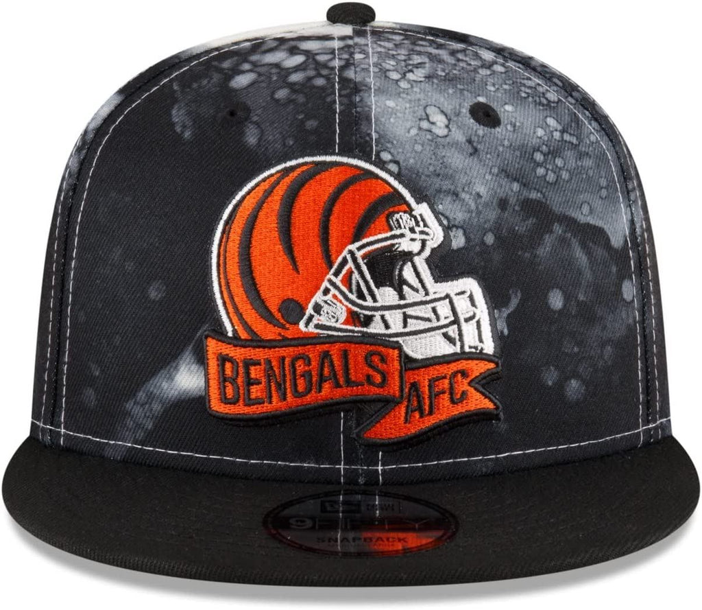 New Era NFL Men's Cincinnati Bengals 2022 Sideline 9FIFTY Ink Dye Snapback Hat Black OSFM