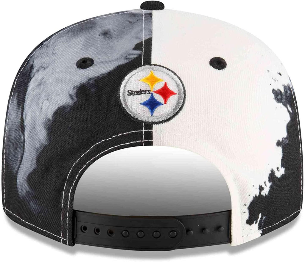 New Era NFL Men's Pittsburgh Steelers Ink 9FIFTY Adjustable Snapback Hat Black OSFM