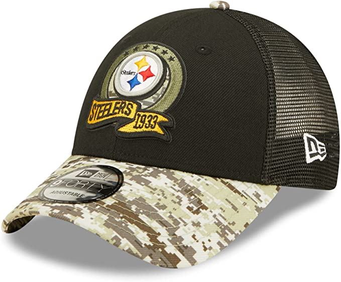 NFL Men's Steelers 2022 Salute To Service 9Forty Snapback ADJ Hat Blk/Camo