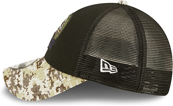 New Era NFL Men's Baltimore Ravens 2022 Salute To Service 9Forty Snapback Adjustable Hat Black/Digital Camo