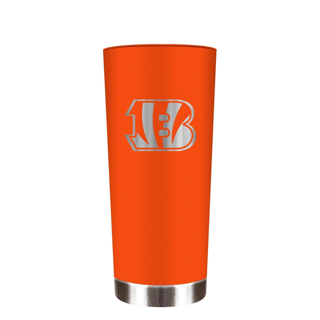 Great American Products NFL Cincinnati Bengals Powder Coated ONYX Travel Tumbler 18oz Orange