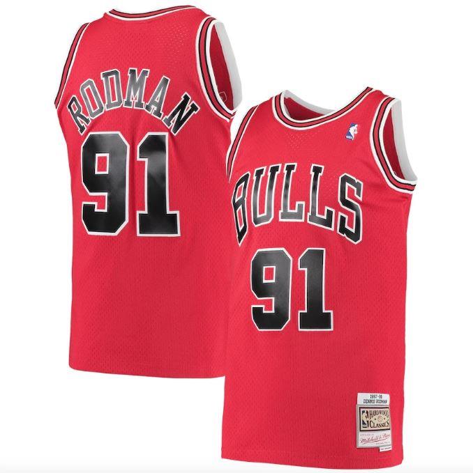 Mitchell & Ness NBA Men's Bulls Dennis Rodman 1997-98 Swingman Road Jersey