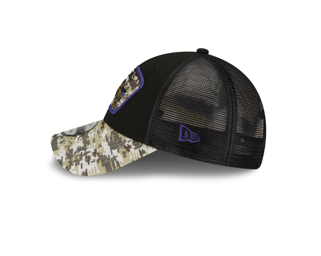 New Era NFL Men's Baltimore Ravens 2021 Salute To Service 9Forty Snapback Adjustable Hat Black/Digital Cam