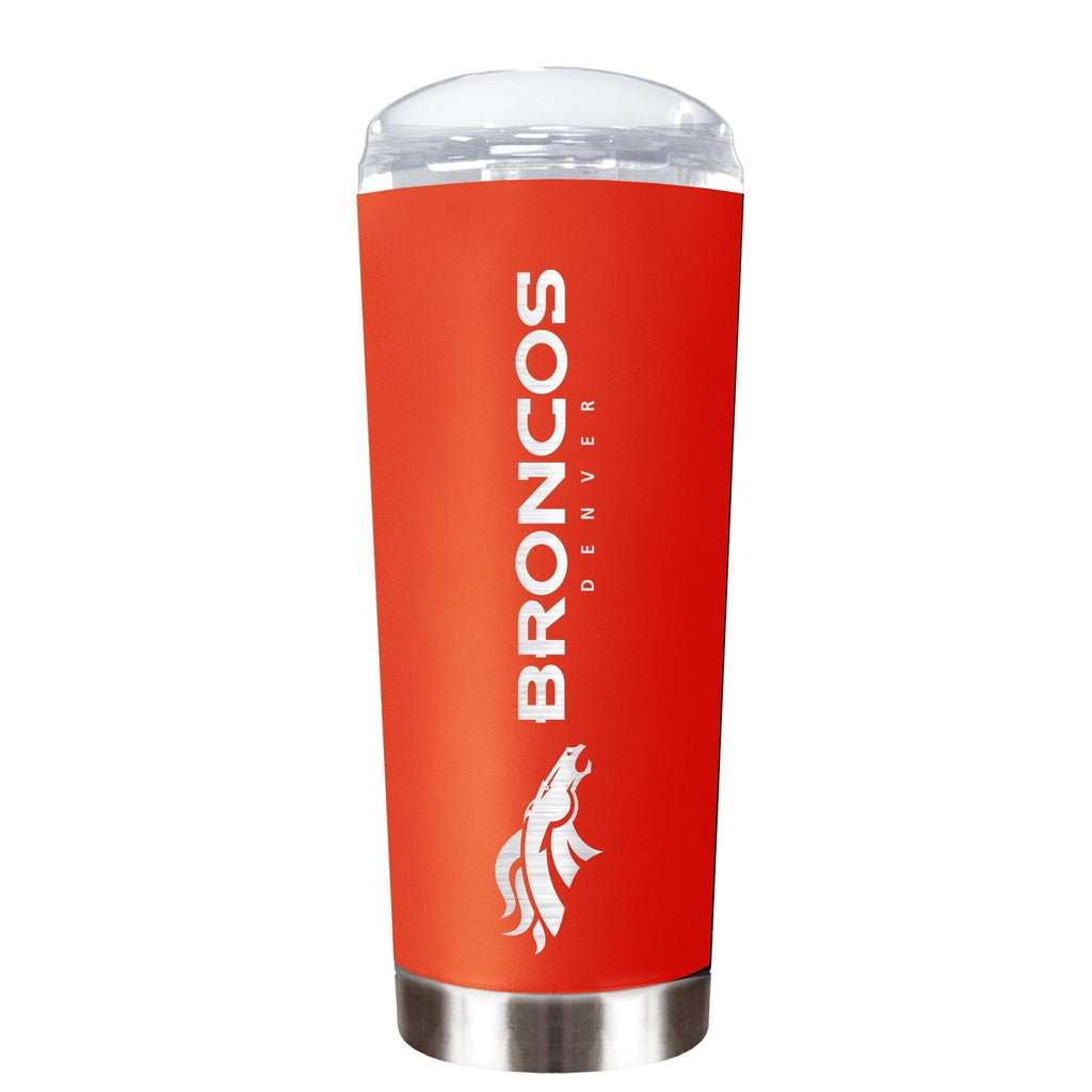 Great American Products NFL Denver Broncos Powder Coated ROADIE Travel Tumbler 18oz Orange