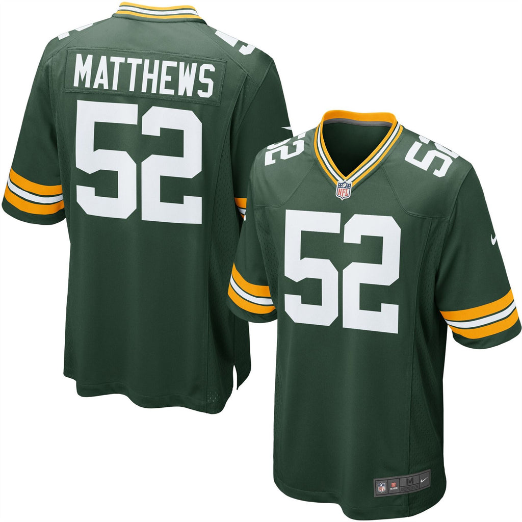 Nike NFL Youth #52 Clay Matthews Green Bay Packers Game Jersey