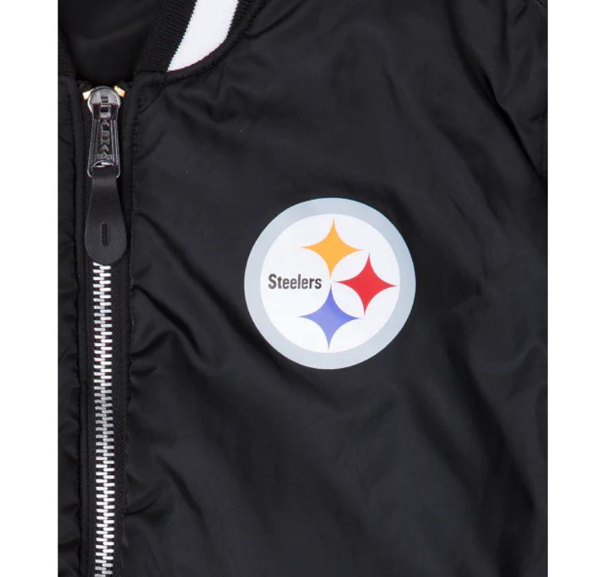 New Era NFL Men's Pittsburgh Steelers Reversible Alpha Industries MA-1 Bomber Jacket