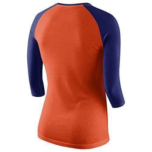 Nike MLB Women's New York Mets Logo Tri-Blend Three-Quarter Sleeve Raglan T-Shirt