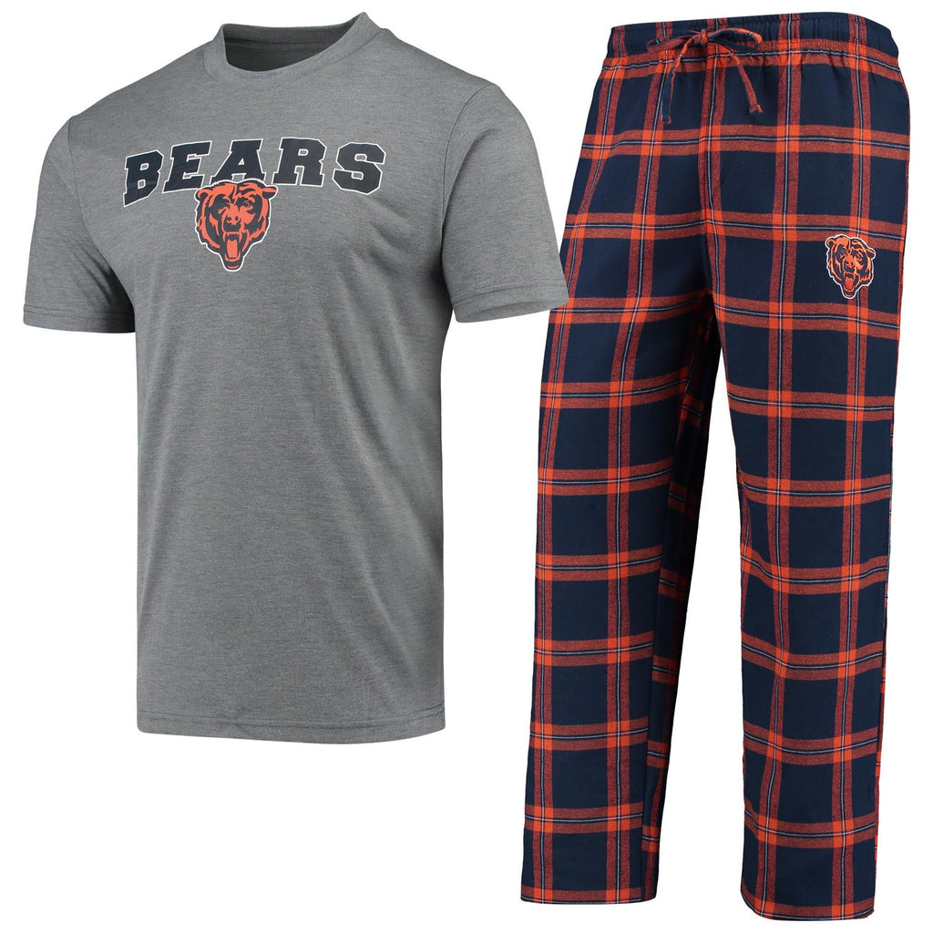 Concepts Sport NFL Men's Chicago Bears Troupe Shirt And Pants Pajama Sleepwear 2-Piece Set
