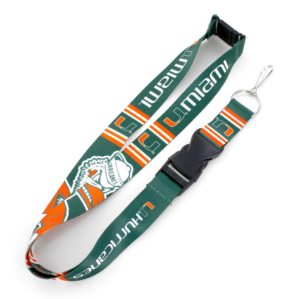 Aminco NCAA Miami Hurricanes Mascot Lanyard Keychain Badge Holder