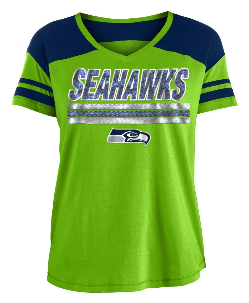 5th & Ocean By New Era NFL Women's Seattle Seahawks Field Goal V-Neck