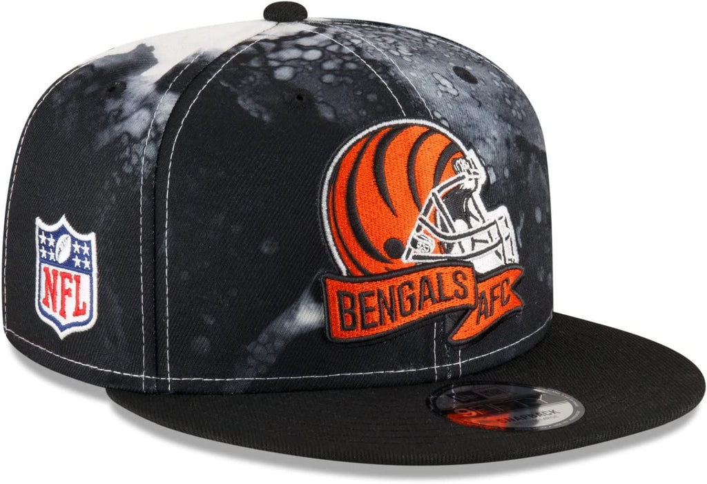 New Era NFL Men's Cincinnati Bengals 2022 Sideline 9FIFTY Ink Dye Snapback Hat Black OSFM