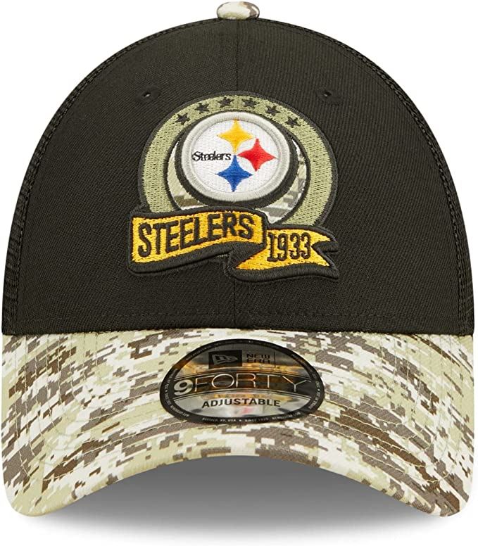 NFL Men's Steelers 2022 Salute To Service 9Forty Snapback ADJ Hat Blk/Camo