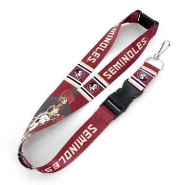 Aminco NCAA Florida State Seminoles Mascot Lanyard Keychain Badge Holder