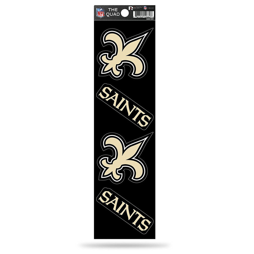 Rico NFL New Orleans Saints The Quad 4 Pack Auto Decal Car Sticker Set QAD