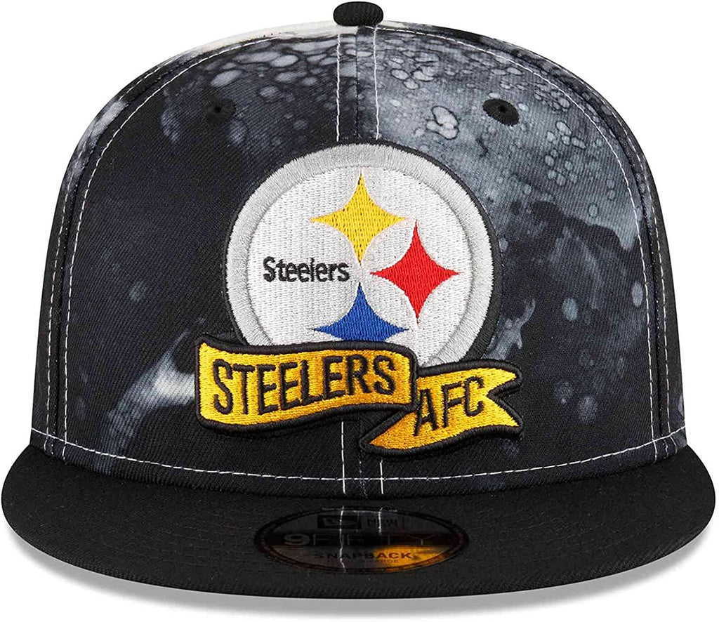 New Era NFL Men's Pittsburgh Steelers Ink 9FIFTY Adjustable Snapback Hat Black OSFM
